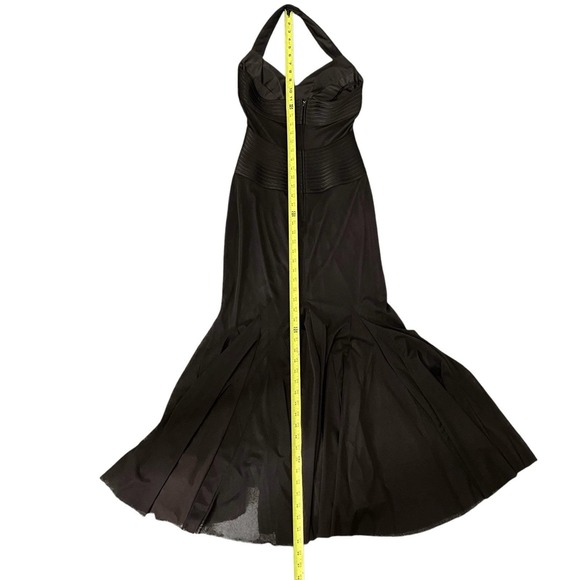 Cacheé Brown Halter Neck Ruched Mermaid Gown Formal Evening Dress Size 2 - Picture 13 of 14